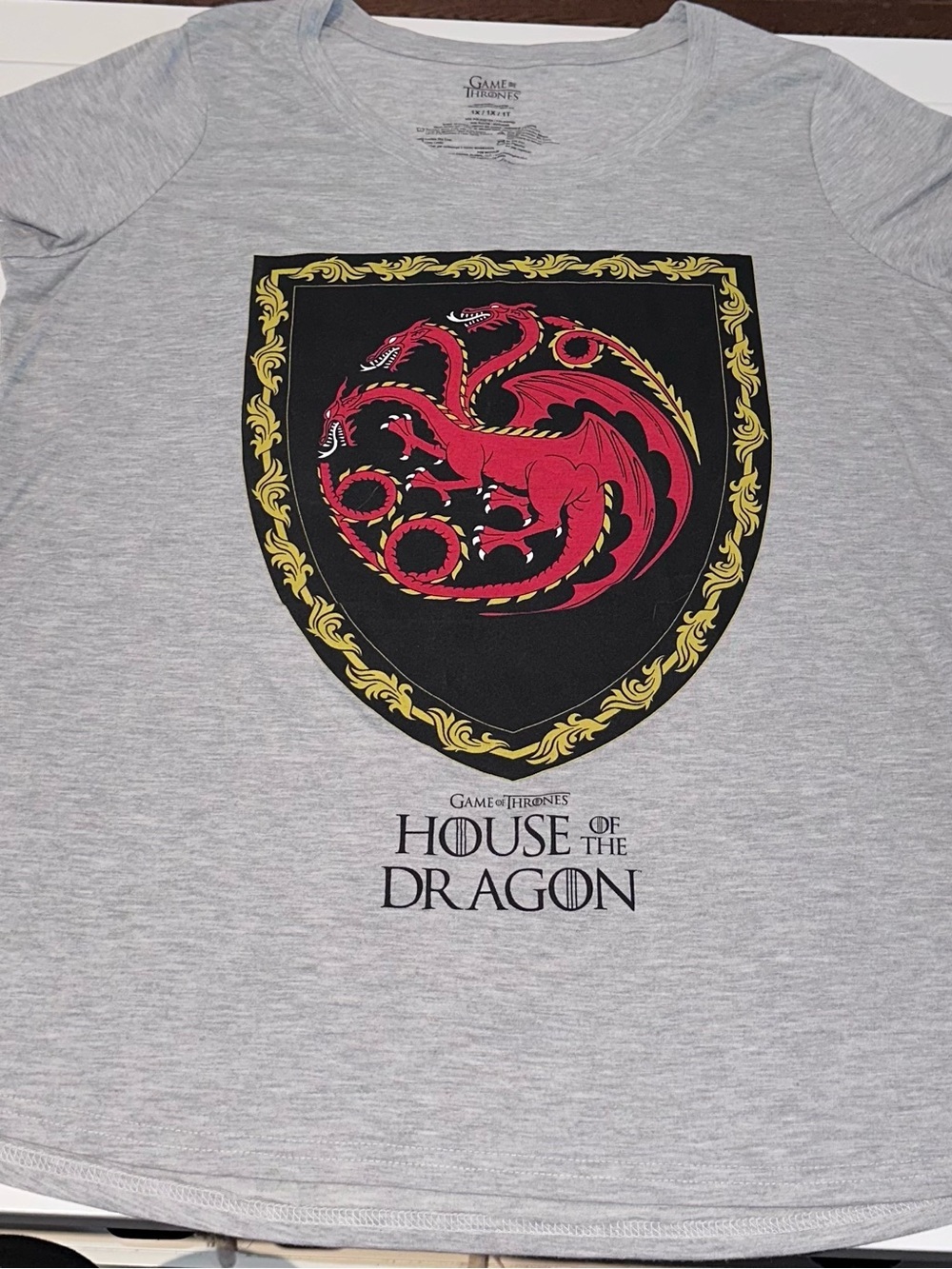 House of the Dragon Gray Short Sleeve Tee